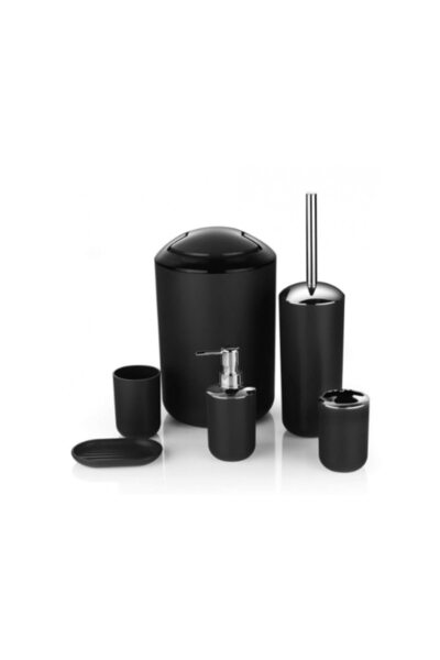 EBA eBA® Premium Bathroom Accessory Set, 6 Pieces, Waste Bin, Liquid Soap Dis...