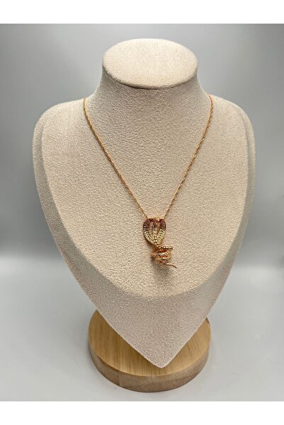 MyladyAccessoriess Coiled Snake Rose Necklace (Steel)