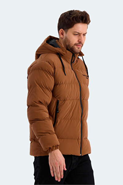 Slazenger Heiner Men's Hooded Inflatable Tan Coat & Jacket