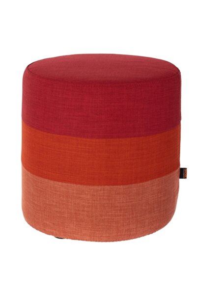 QMOBILI Taburet Round Rosu, stofa, husa detasabila