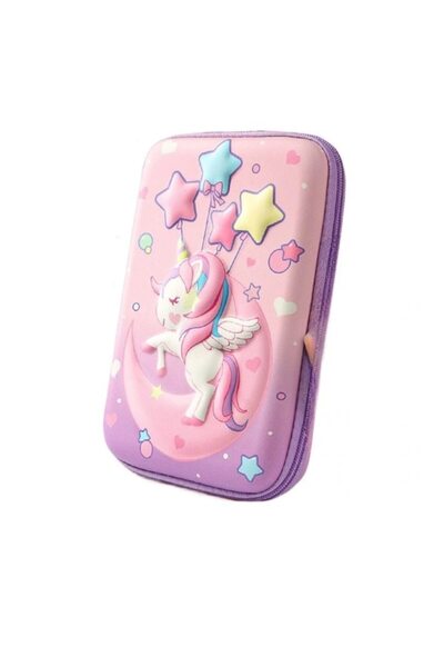 EBA Penar scolar 3D impermeabil eBA®, model cu imprimeu Unicorn, 23 x 15.5 cm...