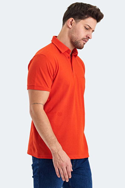 Slazenger Klasse in Men's Polo Neck Coral T-Shirt