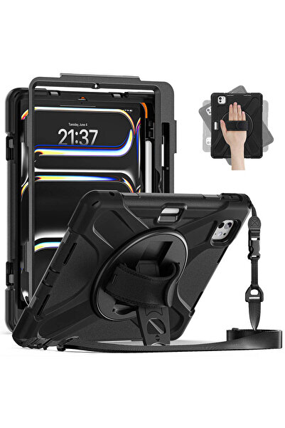 zore iPad Pro 11 2025 M5 Defender Silicone Tablet Case - Black