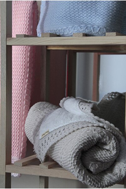 Claria&Nest Saç Örgü Desenli Triko Wellsoft Astarlı Kışlık Bebek Battaniyesi ...