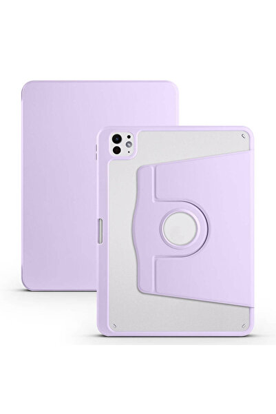 zore حافظة آيباد برو 11 2025 M5 مع حجرة للقلم الحراري وحامل دوار - أرجواني