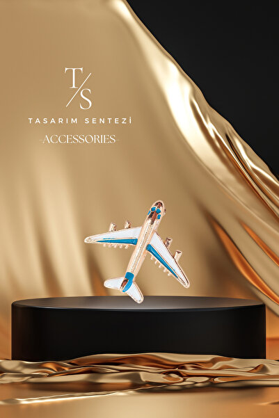 Tasarım Sentezi Broş Metal Rozet Mavi Uçak Boeing Airbus Hostes Host Yaka Kıyafet Şapka Takı Aksesuar Airplane