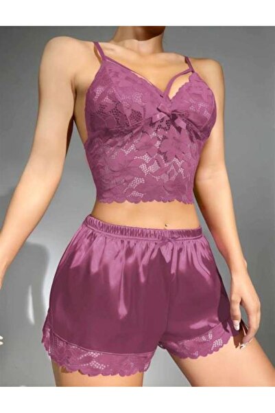 Bleu Petite Σετ πιτζάμες με φλοράλ σχέδιο από σατέν ύφασμα και σορτς