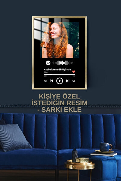 HediyeMetalBaskı Spotify Müzik Kapağı Kişiye Özel Çerçeveli Metal Poster Tablo