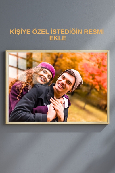 Sevgili Aşk Kişiye Özel Çerçeveli Metal Poster Tablo