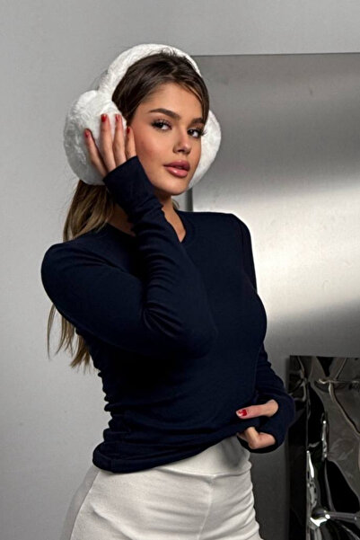 Mogi Butik Women's Buzzy Finger-Looped Crew Neck Basic Body 3125