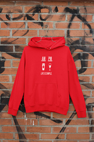 MG سترة رياضية من القطن مطبوع عليها LIFE IS SIMPLE بأكمام طويلة وقلنسوة مكونة...