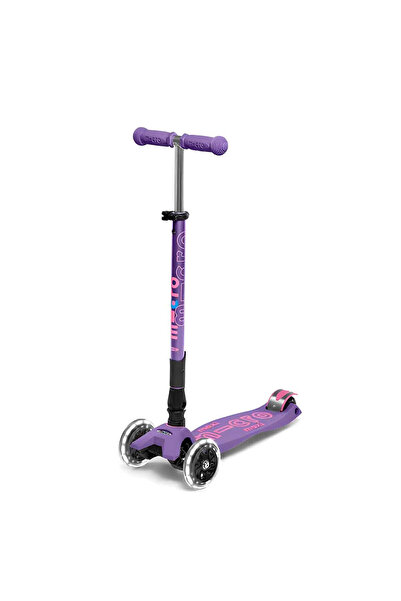 Micro Maxi Deluxe 3 Tekerlekli Katlanabilir Işıklı Mor Scooter