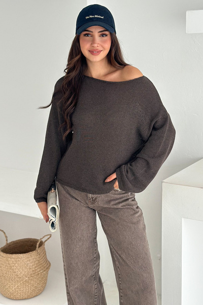 Noa Noa Women's Off-Shoulder Loose Knit Sweater – Soft Elegance