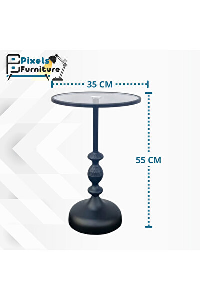 PixelsFurniture A stylish serving table from Pixel Furniture, with a heat-resistant glass top and metal base, 35*55cm