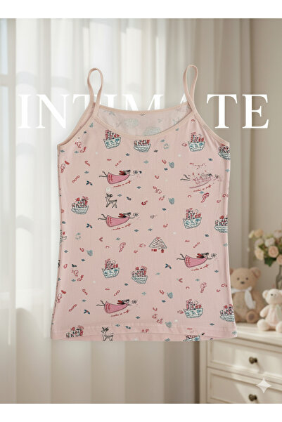 İntimate Girl's 6-Pack Patterned Cotton String Strap Tank Top Set