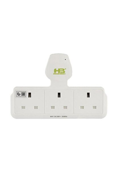 Home Best High-quality three-prong electrical connector with a 13-amp protection fuse and child-resistant sliding safety covers. White color.