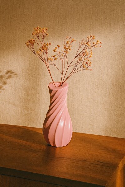 N&E Studio Spiral Vazo | El Yapımı İskandinav Tarzı Dalgalı Form Dekoratif Va...