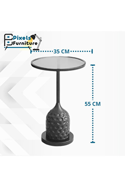 PixelsFurniture A stylish serving table from Pixel Furniture, with a heat-resistant glass top and metal base, 35*55cm