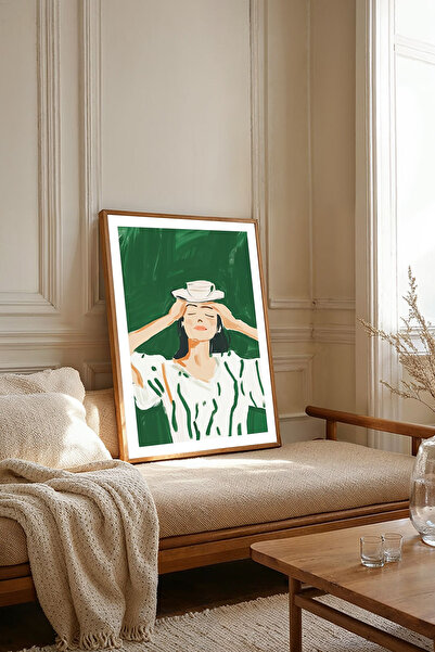 Dekorsiahome Tek Parça Ahşap Çerçeveli Oturma Odası Salon Mutfak Tablosu TK2093