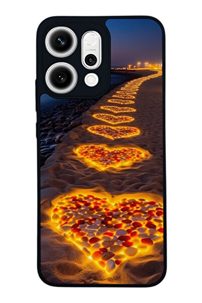 Aksel Kılıf Reno 14 Compatible Printed , Matte Black, Soft Silicone, Protecti...