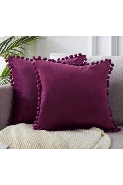 Hangora Set of 2 Pompom Cushion Covers 40 X 40
