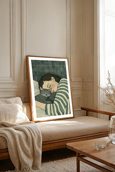 Dekorsiahome Tek Parça Ahşap Çerçeveli Oturma Odası Salon Mutfak Tablosu TK2040