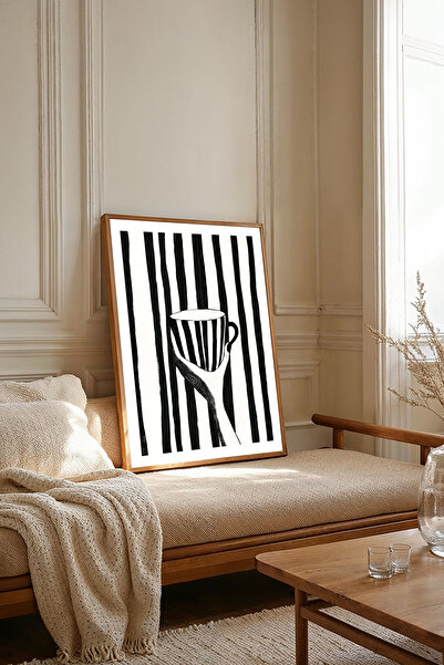 Dekorsiahome Tek Parça Ahşap Çerçeveli Oturma Odası Salon Mutfak Tablosu TK2034