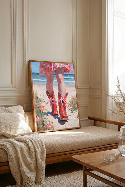 Dekorsiahome Jednodijelni drveni stol sa ramom za dnevnu sobu, hodnik i kuhin...