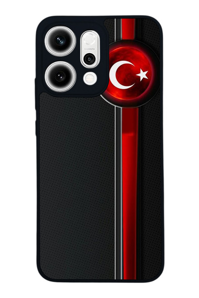 OPPO Reno 14 Uyumlu Baskılı, Mat Siyah,Yumuşak Silikon, Koruyucu,Şok Emici Ka...