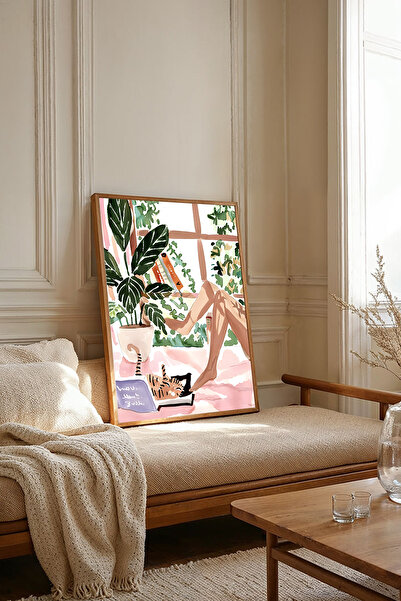 Dekorsiahome Tek Parça Ahşap Çerçeveli Oturma Odası Salon Mutfak Tablosu TK1987