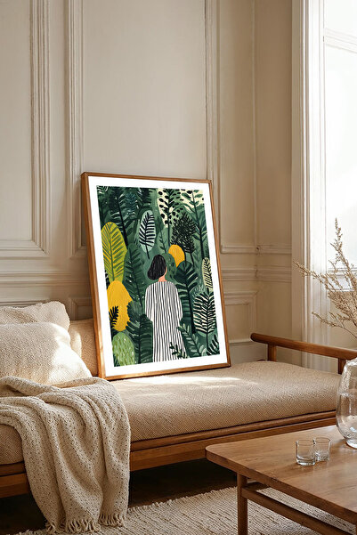 Dekorsiahome Tek Parça Ahşap Çerçeveli Oturma Odası Salon Mutfak Tablosu TK2041