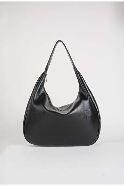 Vivaq Women's Pear Black Lined Faux Leather Zipper Closure Handbag and Shoulder Bag