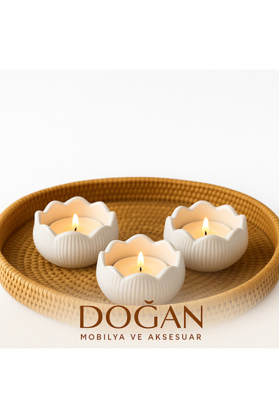 Doğan 3 Adet Mumluk