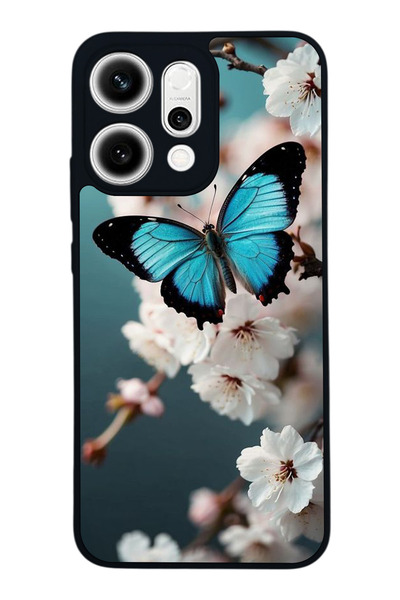 Aksel Kılıf Reno 14 Compatible Printed , Matte Black, Soft Silicone, Protecti...