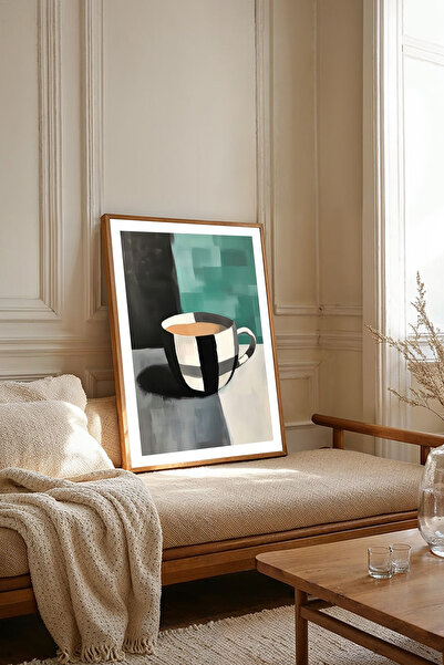 Dekorsiahome Tek Parça Ahşap Çerçeveli Oturma Odası Salon Mutfak Tablosu TK2082