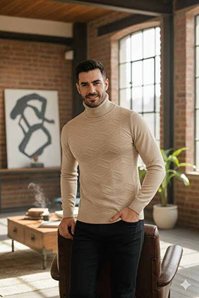 NO4 Pulover tricotat cu model pentru bărbați - model elegant și iarnă cu gule...