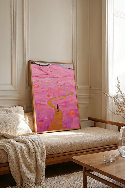 Dekorsiahome Tek Parça Ahşap Çerçeveli Oturma Odası Salon Mutfak Tablosu TK1989