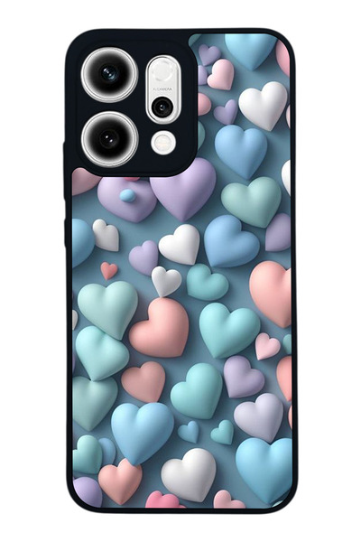 Aksel Kılıf Reno 14 Compatible Printed , Matte Black, Soft Silicone, Protecti...