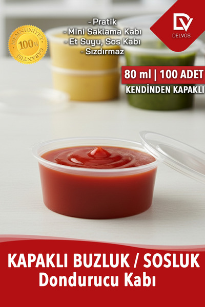 EMORFOHOME 100 قطعة من حاوية تخزين صغيرة مانعة للتسرب سعة 80 مل، منظم مبرد الصلصة، ماء اللحم، ماء العظام، وعاء الصلصة