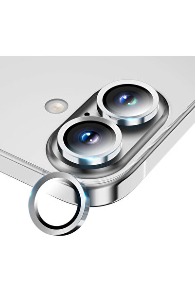 KVK PRİVACY iPhone 17 Compatible Camera Protection Lens Protector Tempered Glass Protection Silver