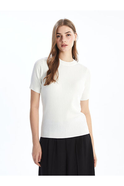 LC Waikiki Crew Neck Textured Women's Knitwear Sweater