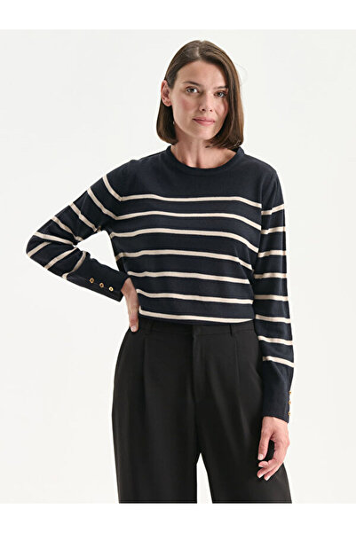 LC Waikiki Crew Neck Striped Women's Knitwear Sweater