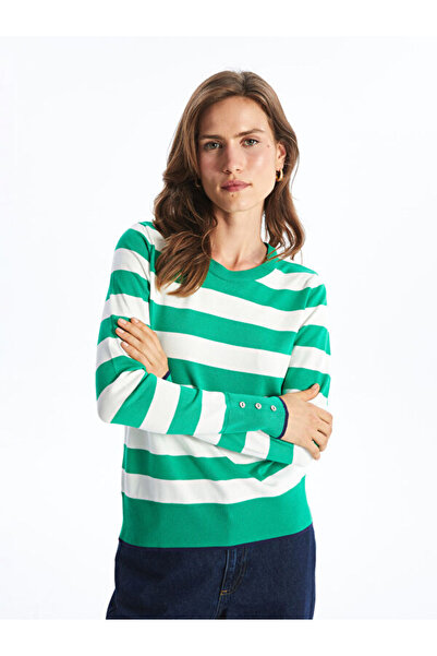 LC Waikiki Crew Neck Color Blocked Women's Knitwear Sweater