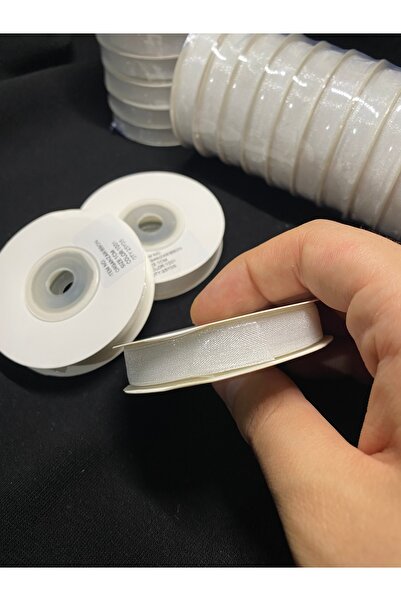 Massaltay White Organza Ribbon 1cm 25 Meters – Decorative Ribbon, Wedding and Gift Decoration