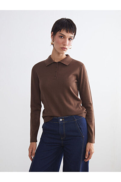 LC Waikiki Дамски трикотажен пуловер с поло яка