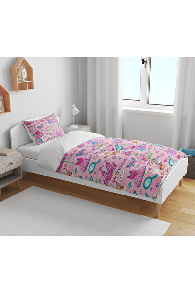 Home Princess Girl Themed 3D Digital Printed Single Size Sheetless Girl's Duvet Cover Set Sleeping Set