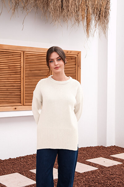 Sea Style Pulover tricotat cu guler rotund și accesorii cu nasturi