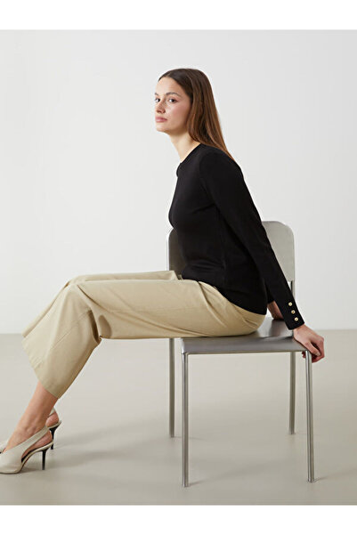 LC Waikiki طاقم الرقبة سترة تريكو المرأة