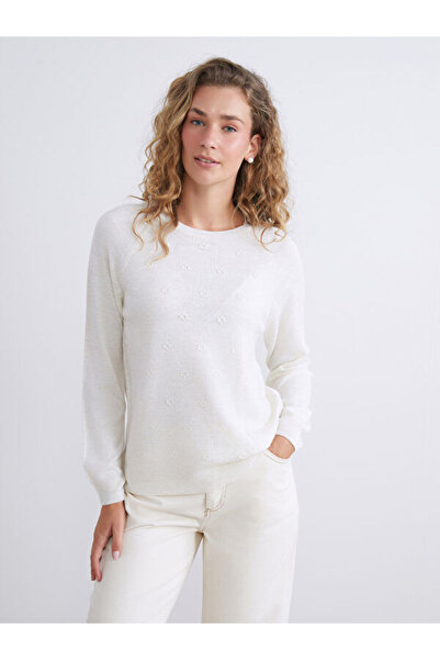 LC Waikiki Sparkling Choices Zero Roba Yaka Pulover floral pentru femei din m...