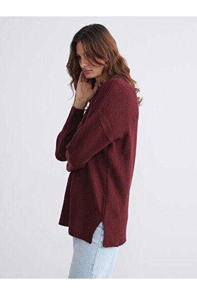 LC Waikiki طاقم الرقبة سترة تريكو المرأة كبيرة الحجم